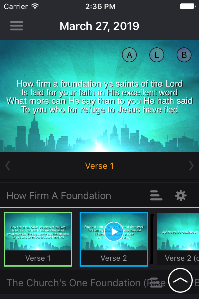 WorshipStorm Projector on iOS