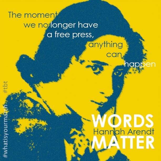 Celebrating #TBT featuring #HannahArendt #WordsMatter &ldquo;On Lies&rdquo; &ldquo;The moment we no longer have a #freepress, anything can happen. What makes it possible for a totalitarian or any other dictatorship to rule is that people are not info