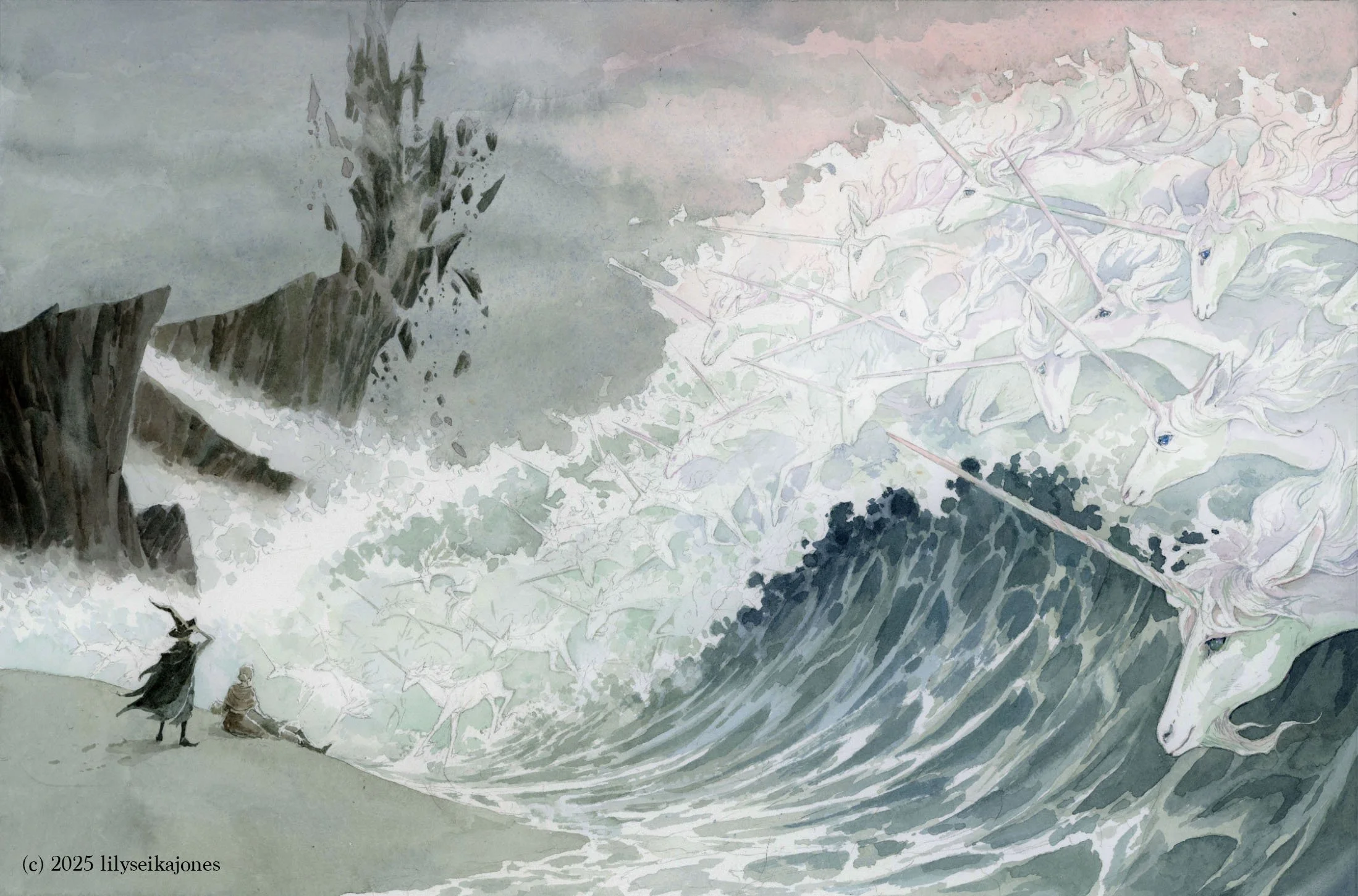 'Then the unicorns came out of the sea.'