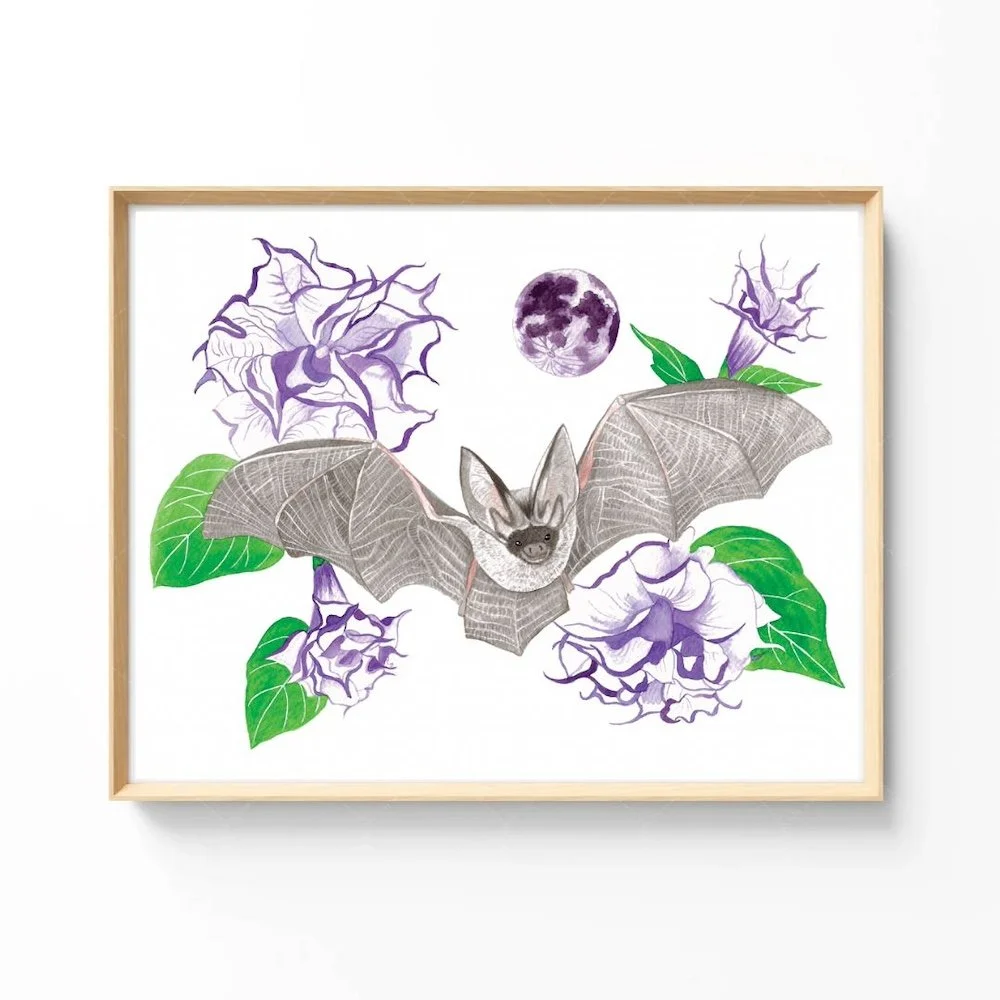 Moonflower Bat Art Print