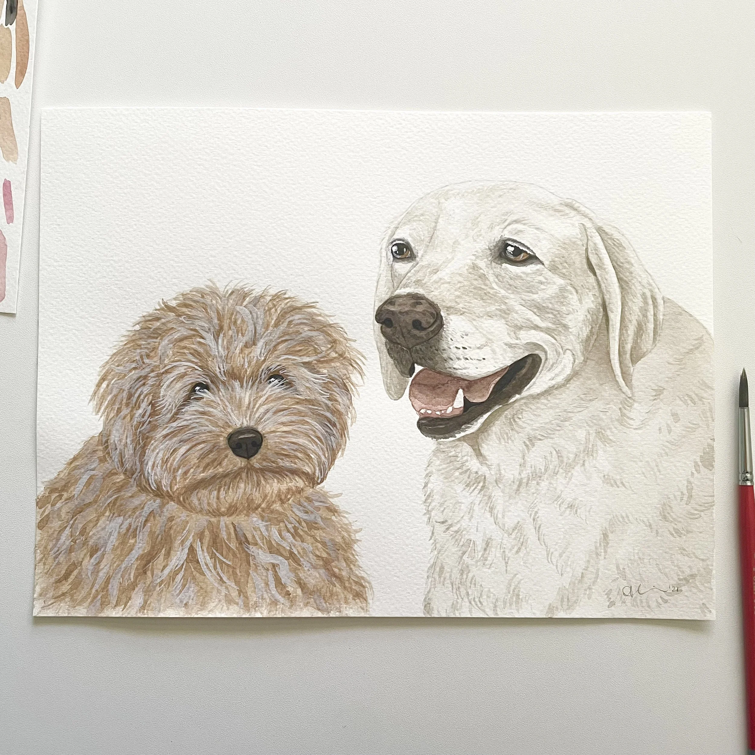 2 Pet Custom Portrait