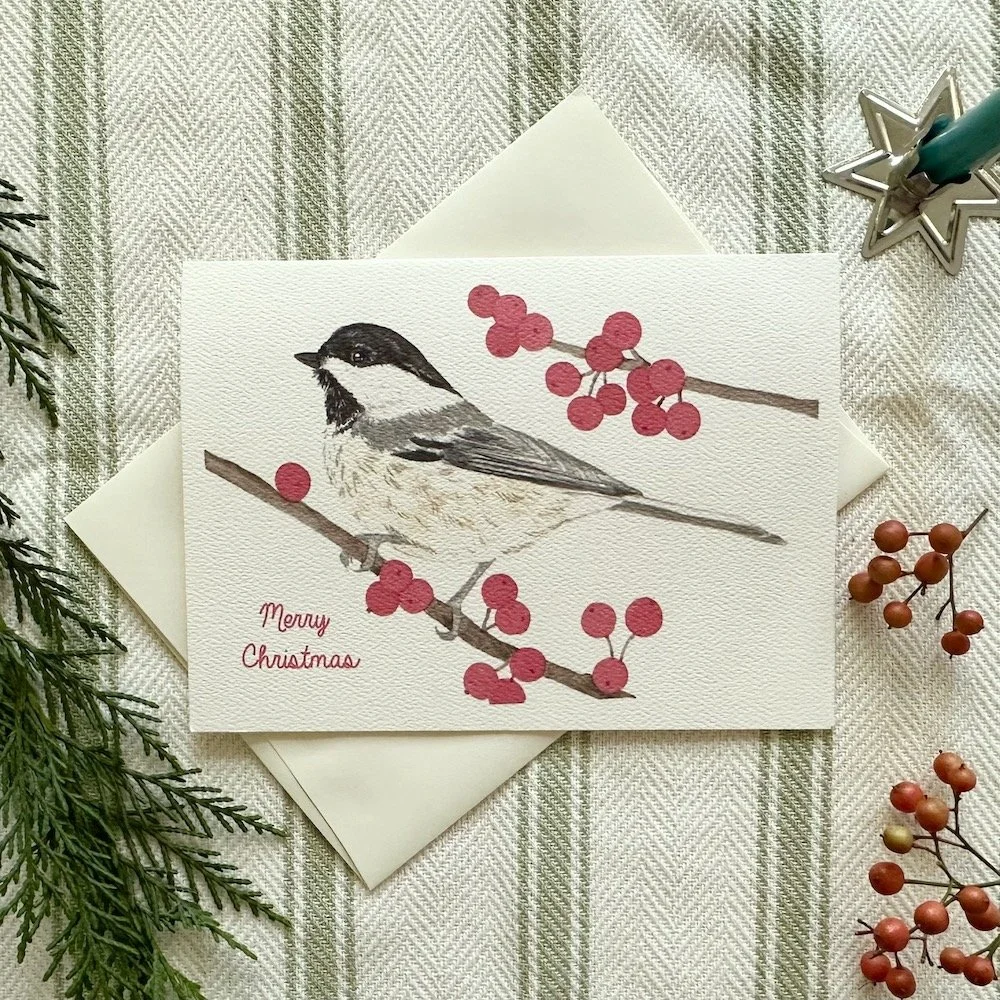 Chickadee Christmas Greeting Card