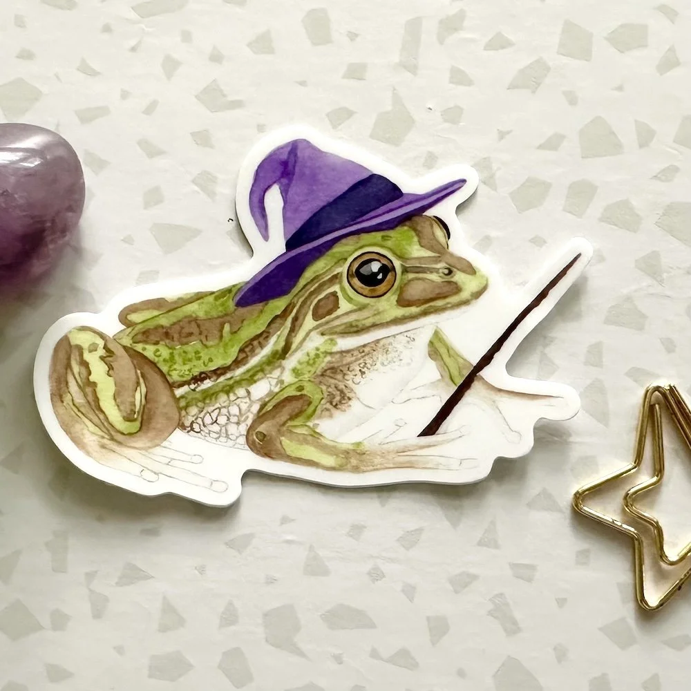Wizard Frog Vinyl Sticker
