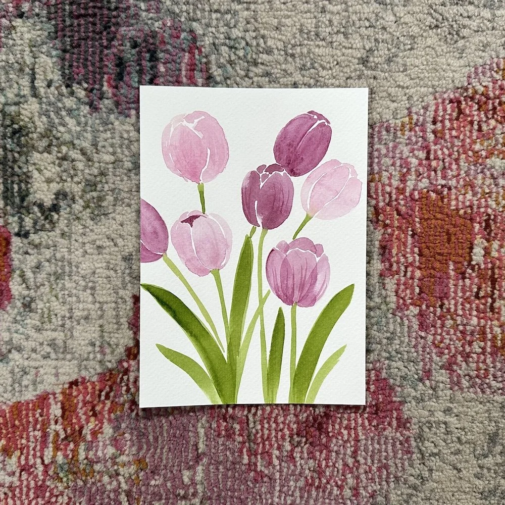Pink & Purple Tulips#2 5x7