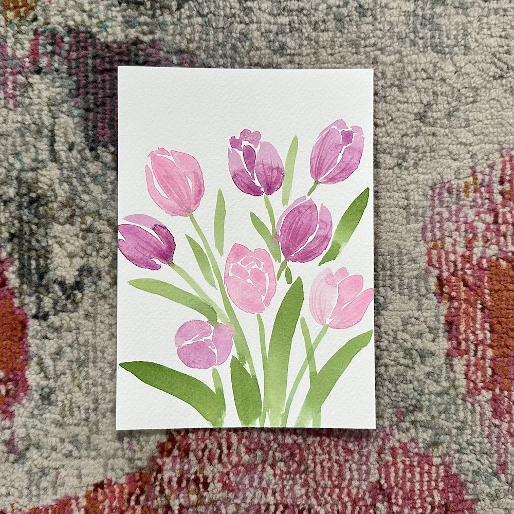 Pink & Purple Tulips 5x7