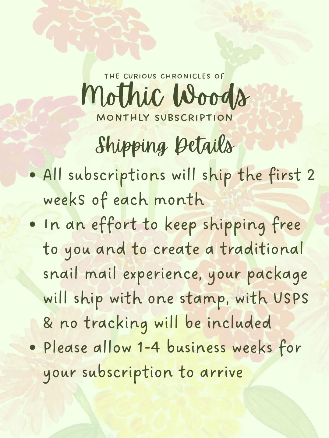 The Curious Chronicles of Mothic Woods / 6 Months Subscription