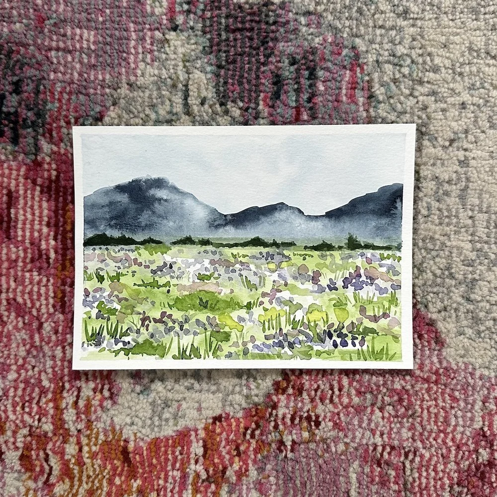 Purple Mountain Landscape 5x7