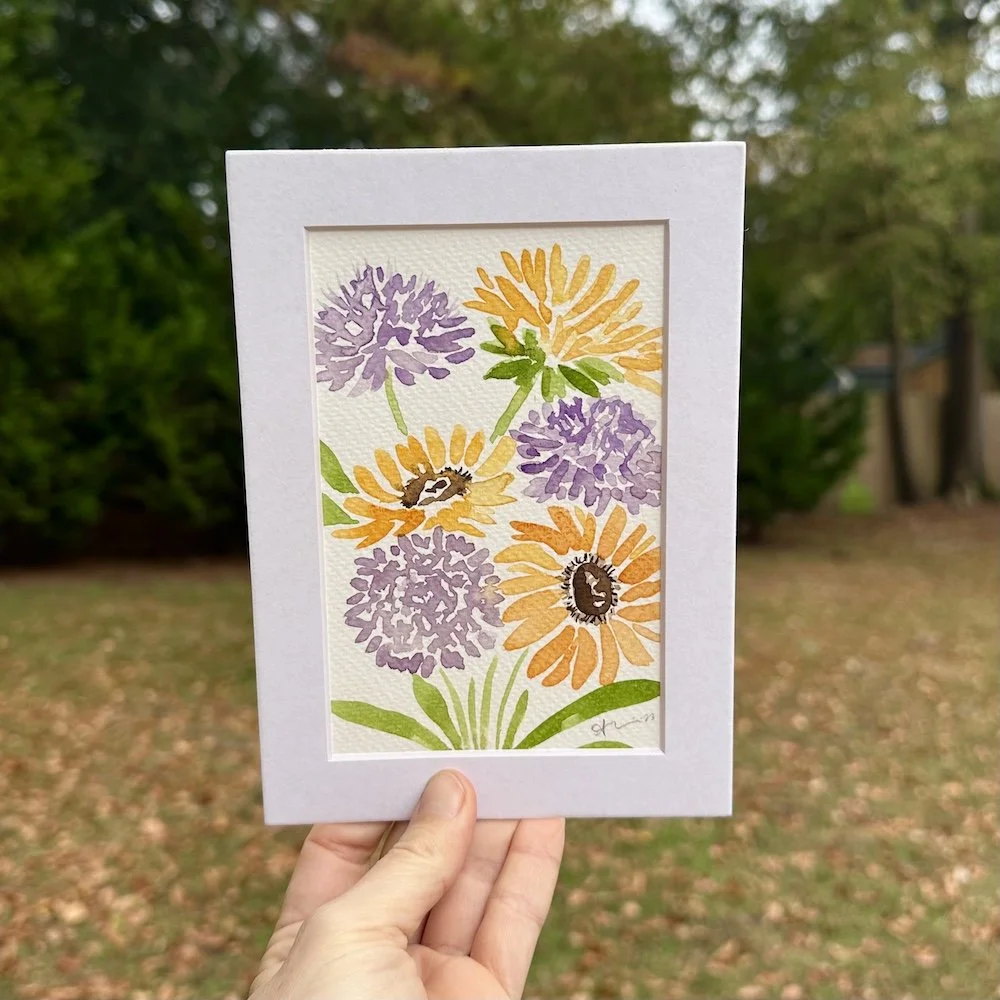 Orange & Purple Bouquet 2 Painting