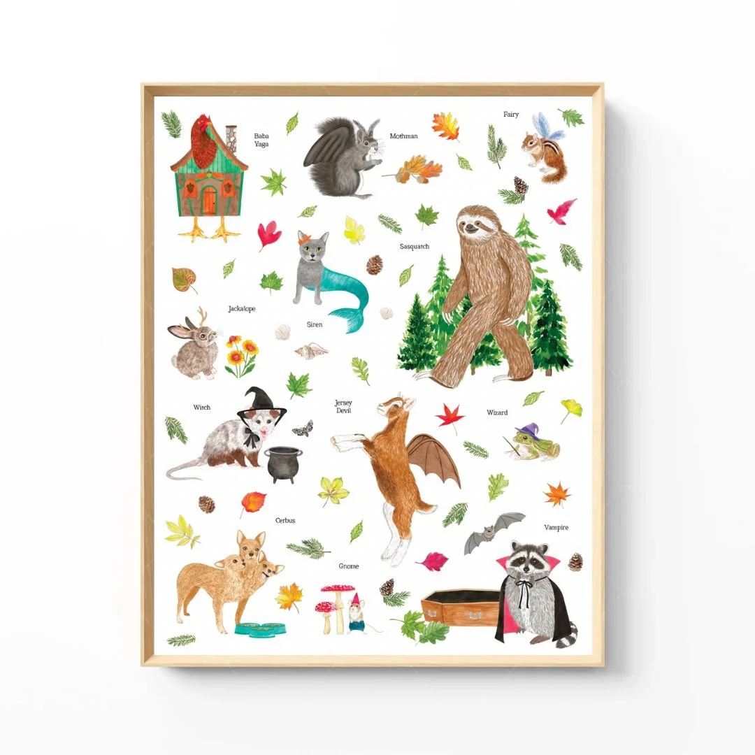 cryptids and monsters 11x14 framed.jpg