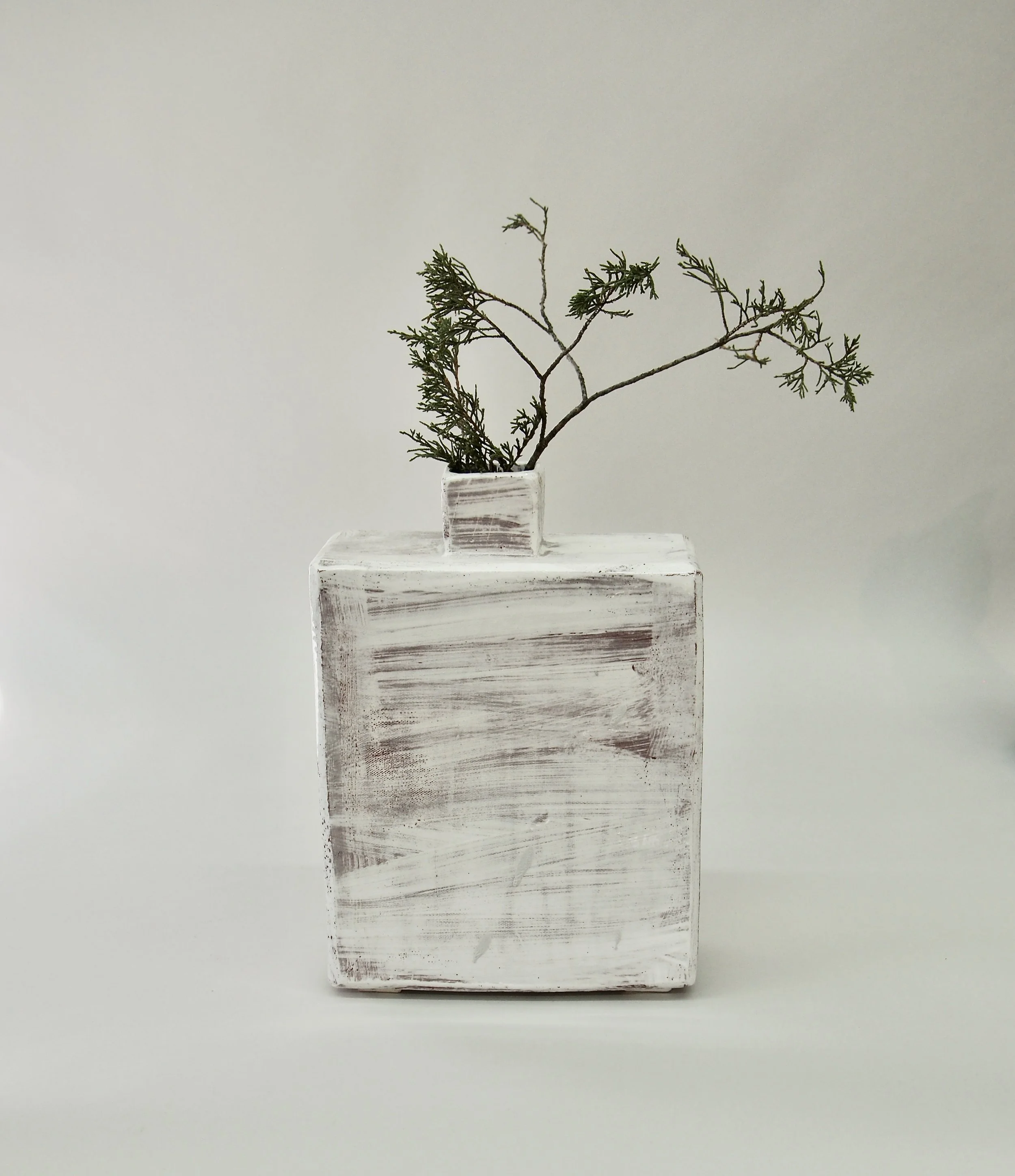 Stoneware Flat Vase