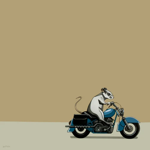 mouse on a motorcycle