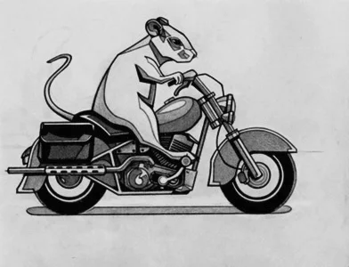mouse on a motorcycle study
