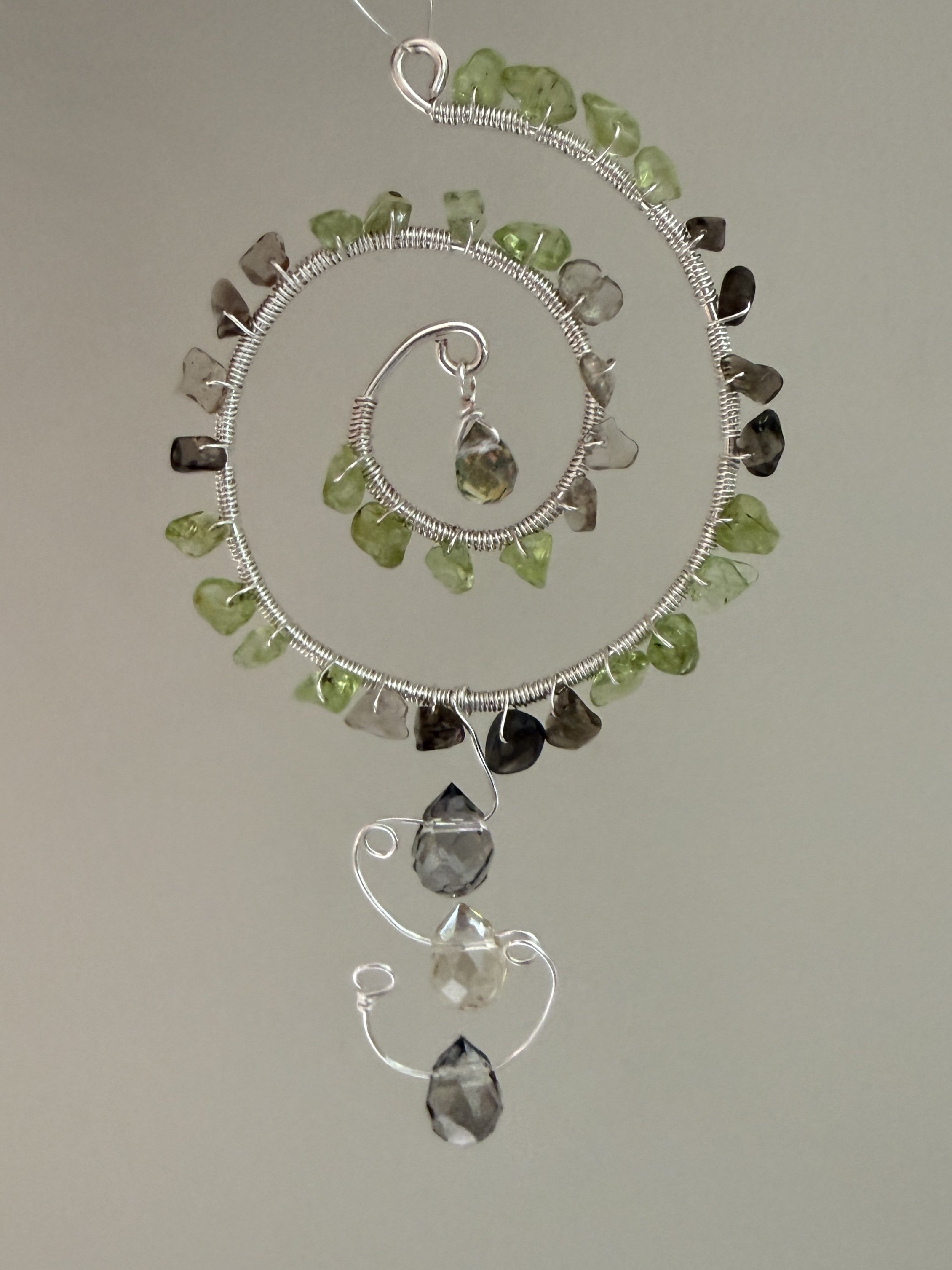 Peridot and Smoky Quartz Suncatcher