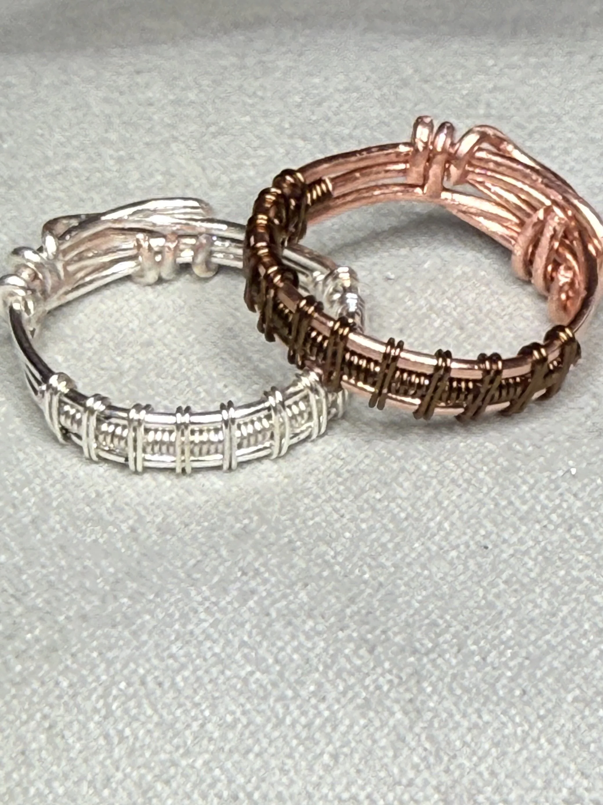 Silver and Copper Rings