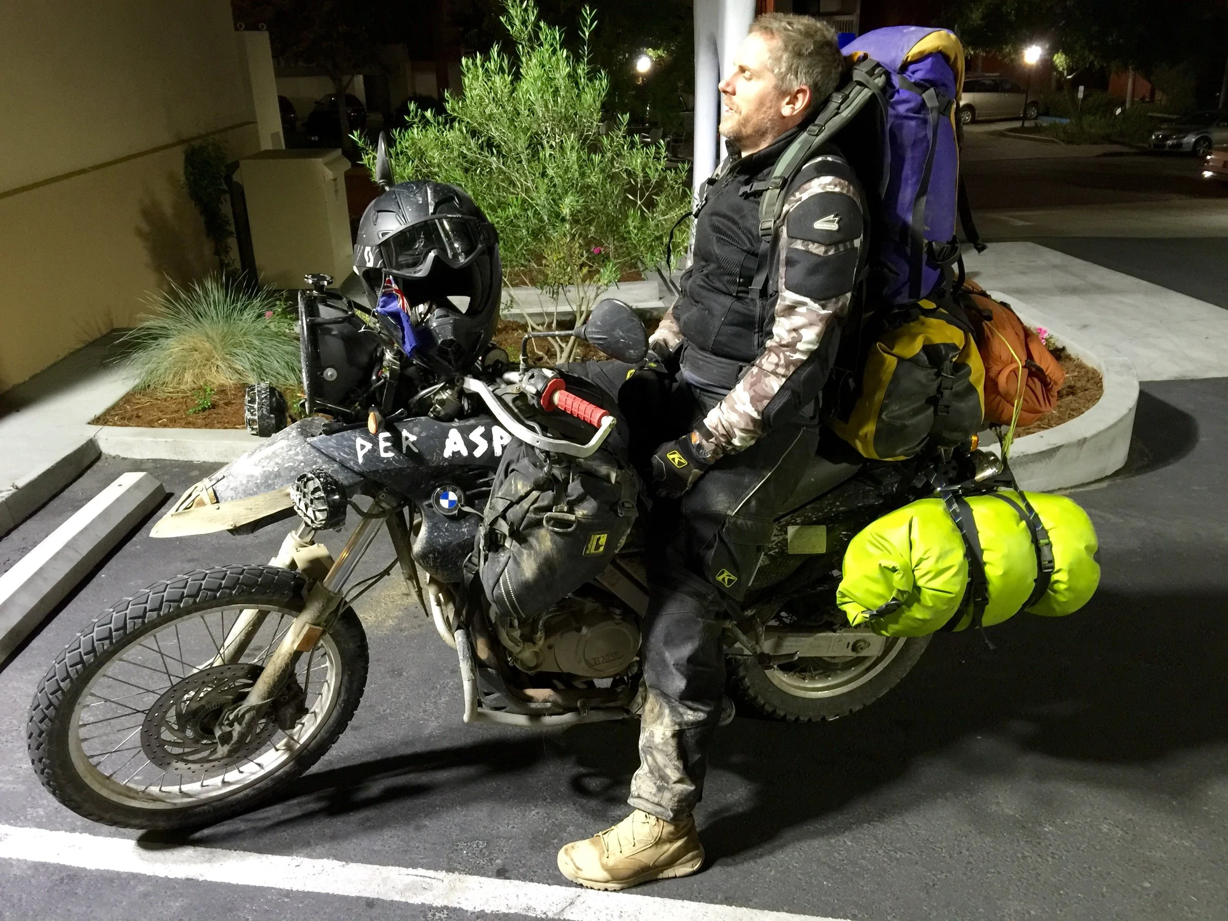 Carrying 3 guys' gear out of the mountains after a... mishap...