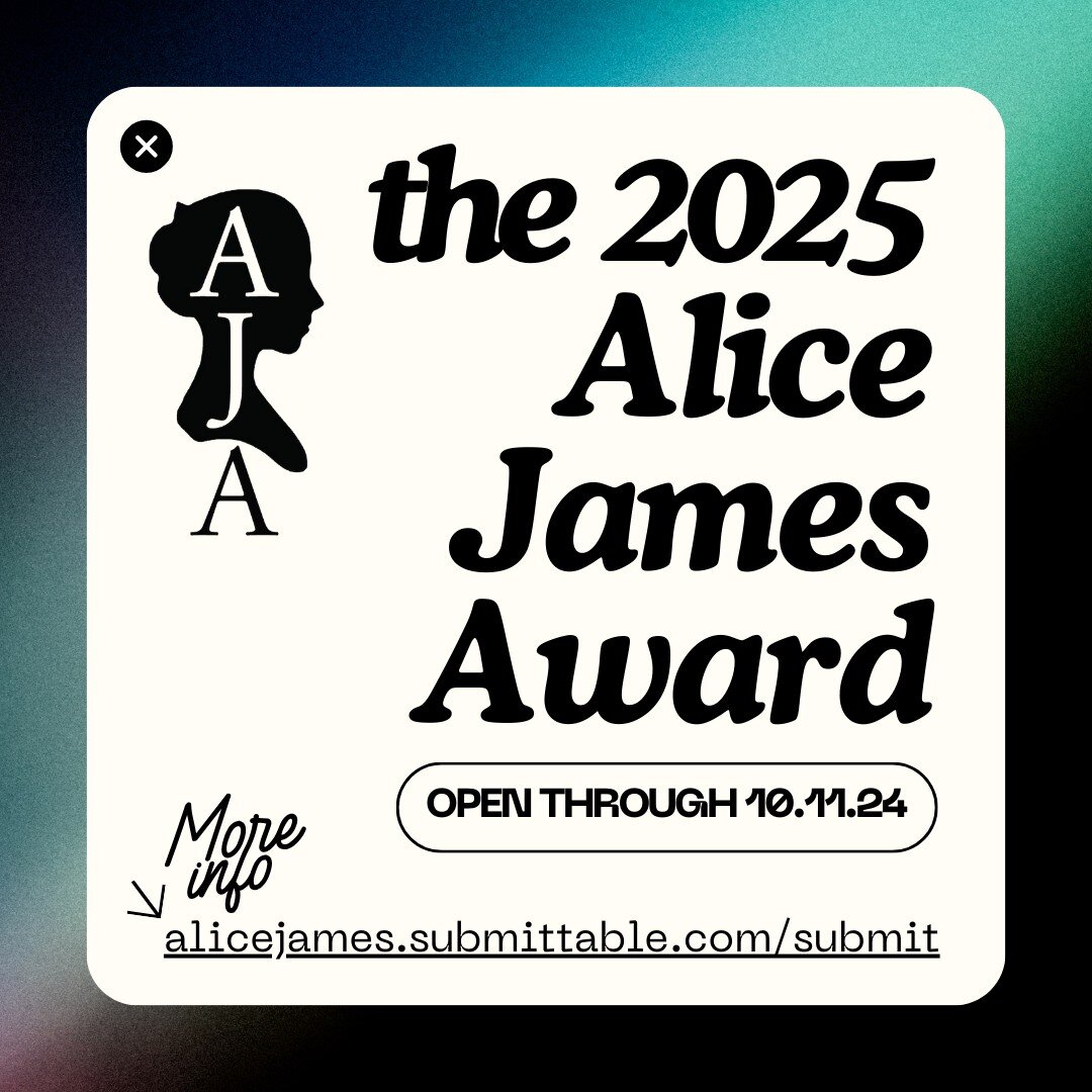 The 2025 #alicejamesaward is officially open to submissions! We are considering previously unpublished poetry manuscripts of 48-100 pages. Submit your manuscript before our deadline of 10.11.2024 to be considered 🙌 learn more/submit at the link in o