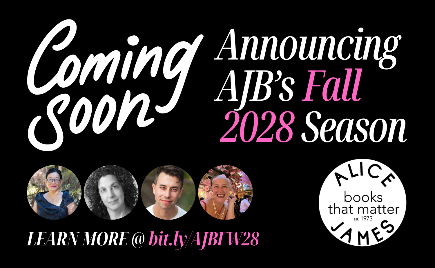 Announcing AJB's Fall/Winter 2028 Season of Books