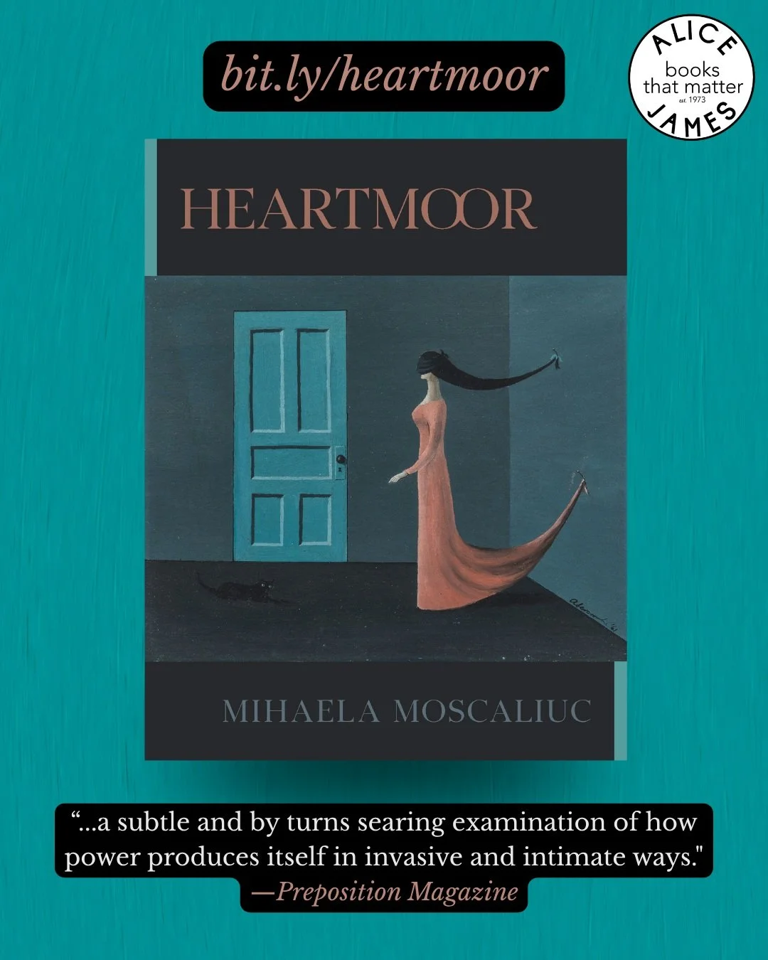 Happy pub day to Mihaela Moscaliuc! 🎉 HEARTMOOR is officially here.

The legacy of Decree 770&mdash;Romania&rsquo;s notorious anti-abortion law&mdash;lingers throughout this powerful collection's engagement with women&rsquo;s bodies and reproductive