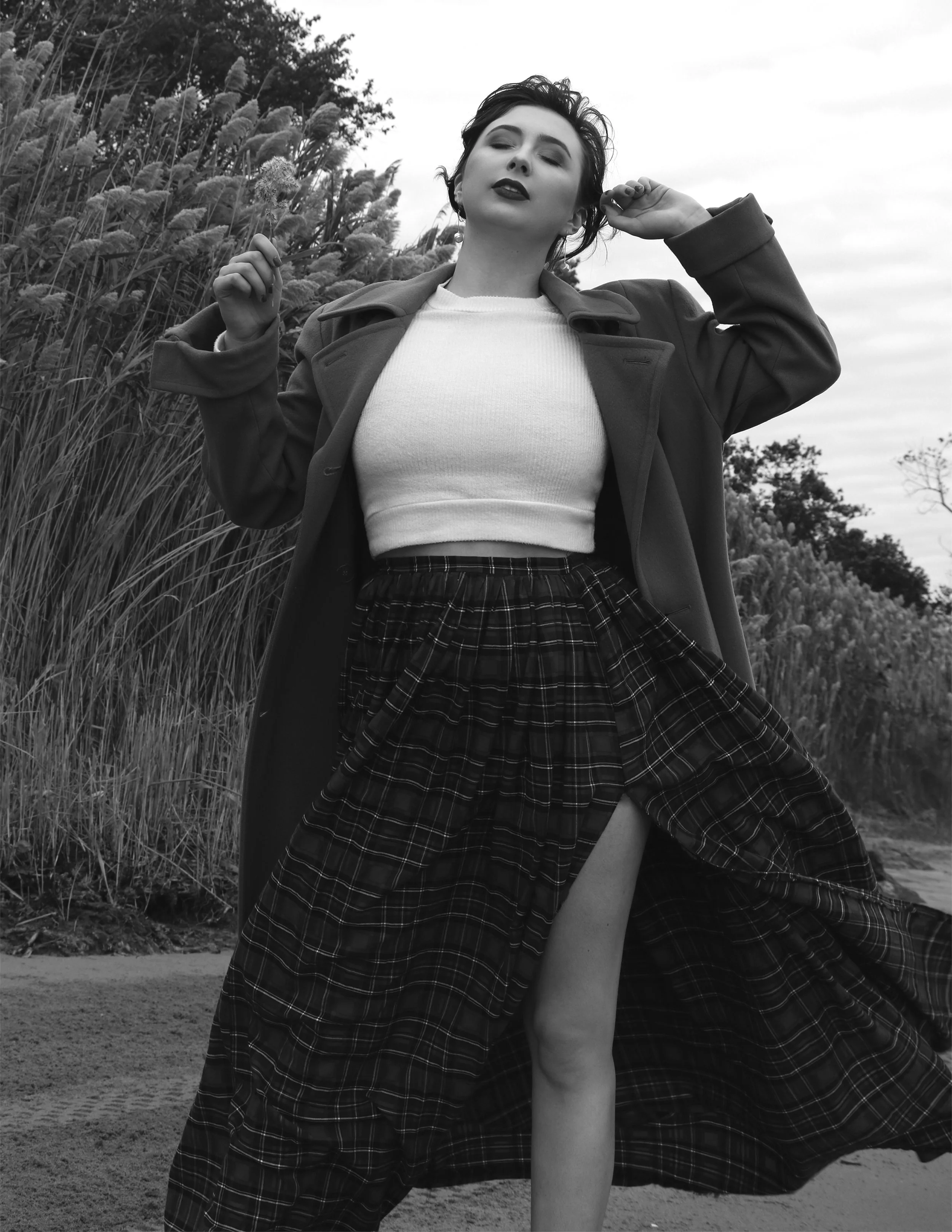 Coat - Vintage Sweater - Thrifted Skirt - Sonnet CXVI Earrings - Jeanne Danjou