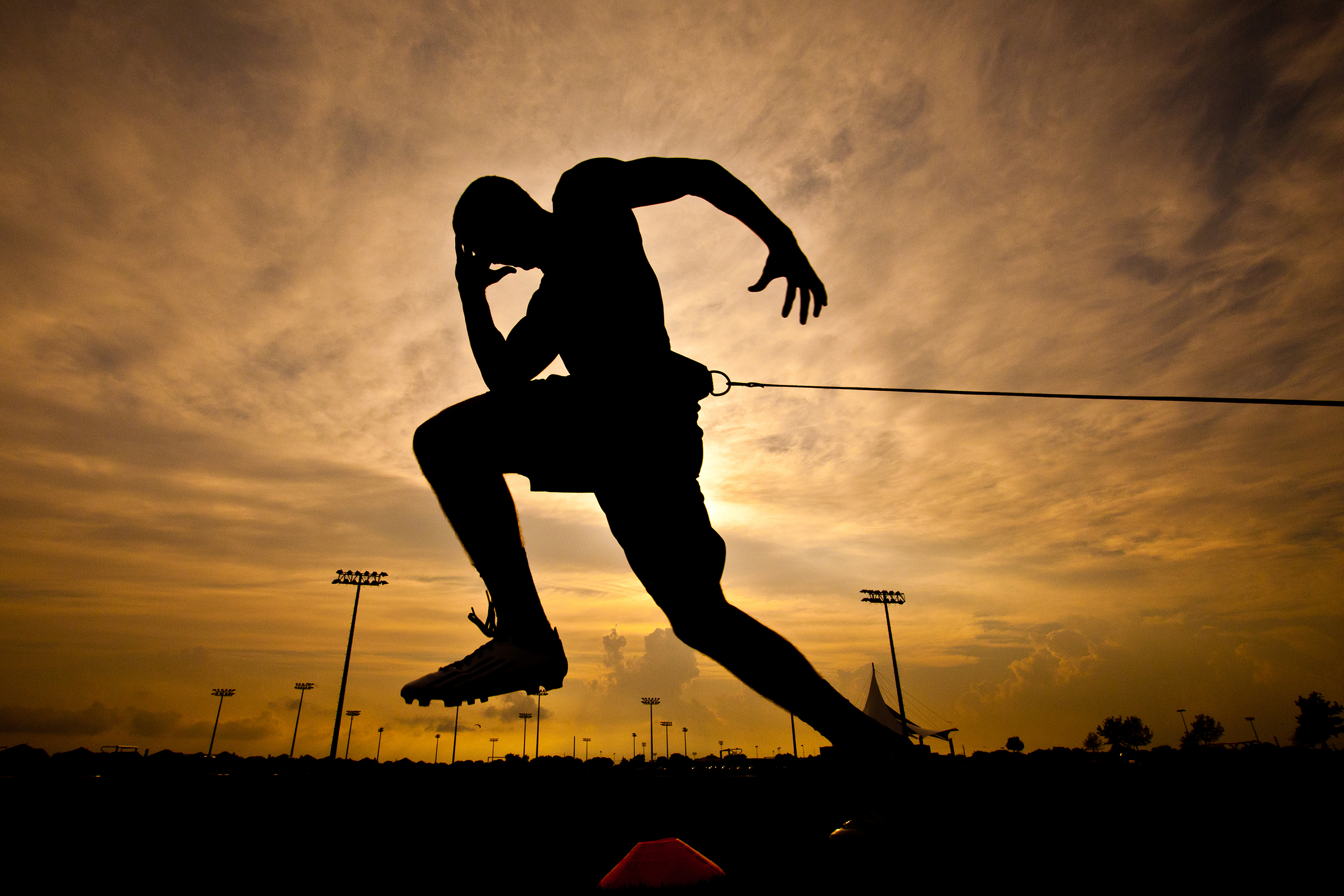  Woodrow Wilson High School cornerback Colin Spencer trains in Allen, TX.  Spencer’s football career started in sixth grade. In 2011, he won the Nike Sparq Combine in Houston, TX, outperforming 12,000 other high school athletes in a set of tests that