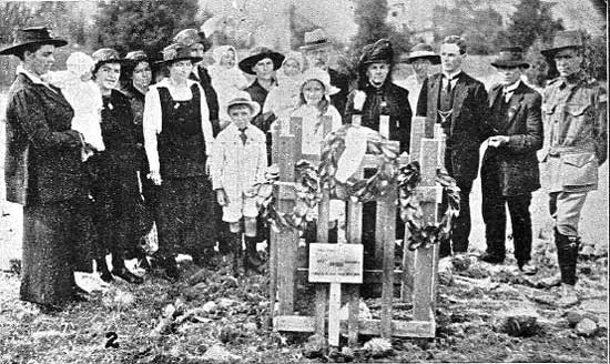   Family gathered at the tree for Pte Hurst.&nbsp;  [Tasmanian Mail 20th February 1919 p18] 