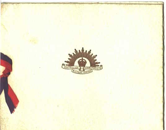 Professionally printed Christmas card 1916. The illustration is by Keith in ink.