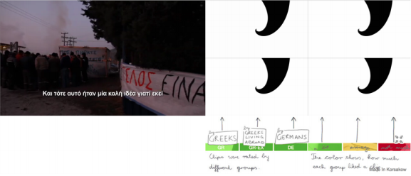 Figure 10: Interface as an experiment in democratic decision making in Money and the Greeks (Florian Thalhofer, 2013). Screenshot.