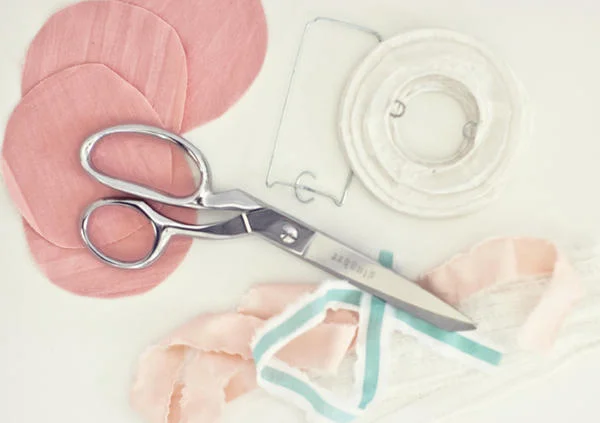 Supplies for DIY fabric pom poms