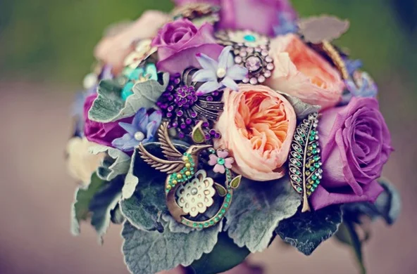 bouquet made of flowers and pin