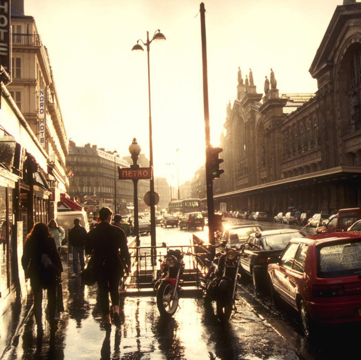 Paris, France- Afternoon street after Sun Shower