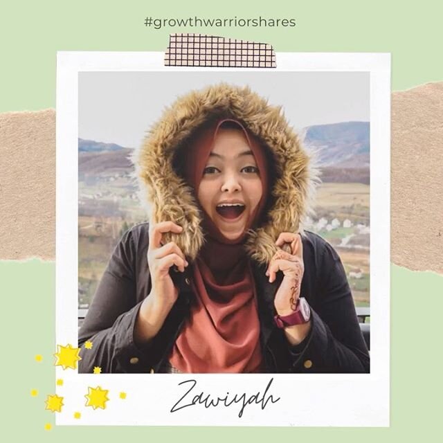 *GROWTH WARRIOR SHARES*

@zawiyahk IG TAKEOVER 🎉

Zawiyah first joined our community in 2015 and she&rsquo;s been a true advocate of mental health and wellness, a familiar and comforting presence to many ladies in Asha&amp;Co. Her favourite session 