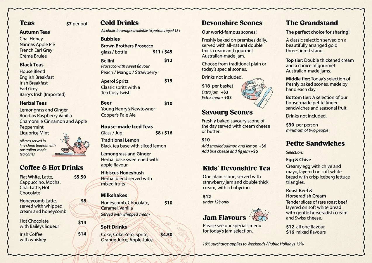 Tea Cosy Menu - 2026 - Food & Drink