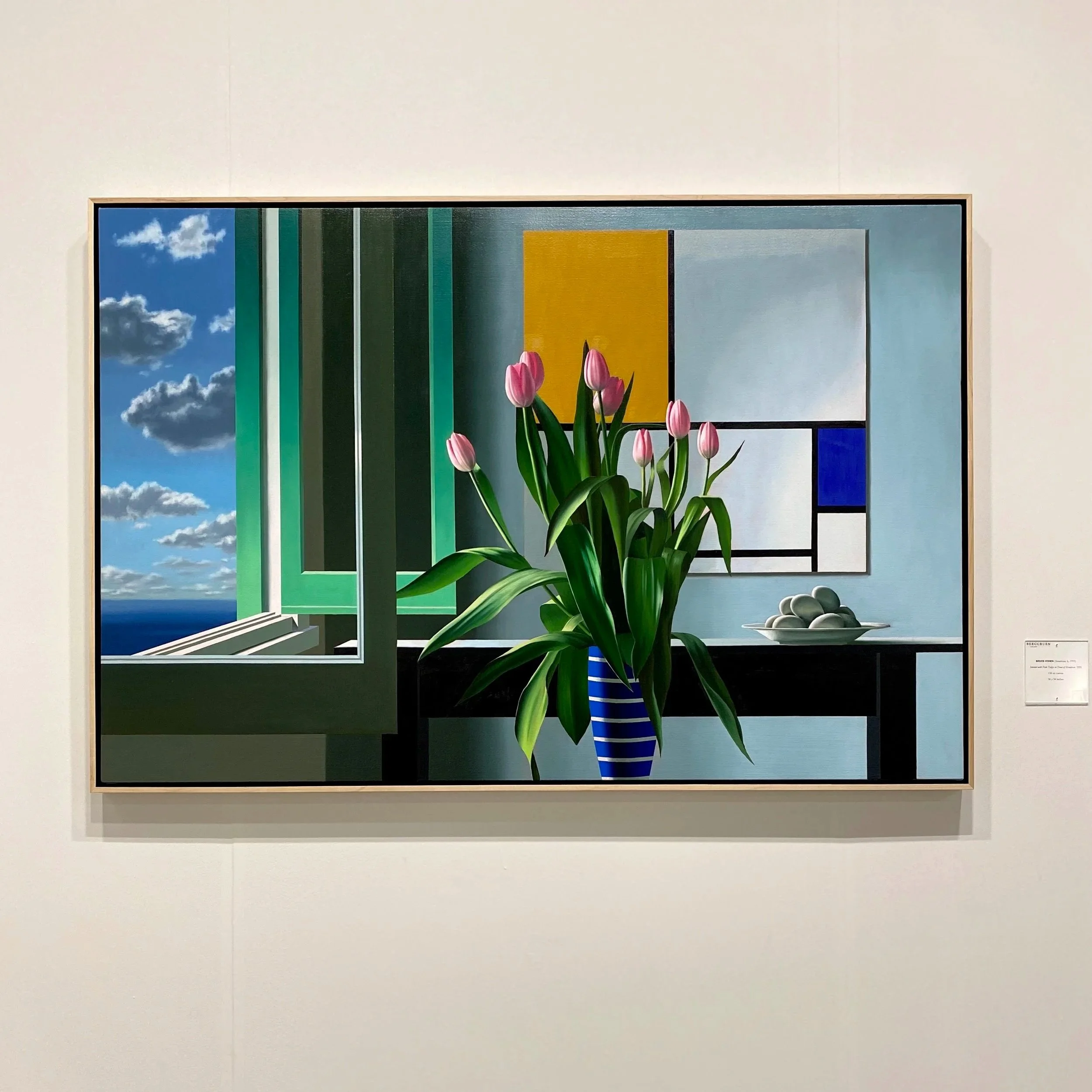 BRUCE COHEN, Interior with Pink Tulips in Front of Mondrian, 2021