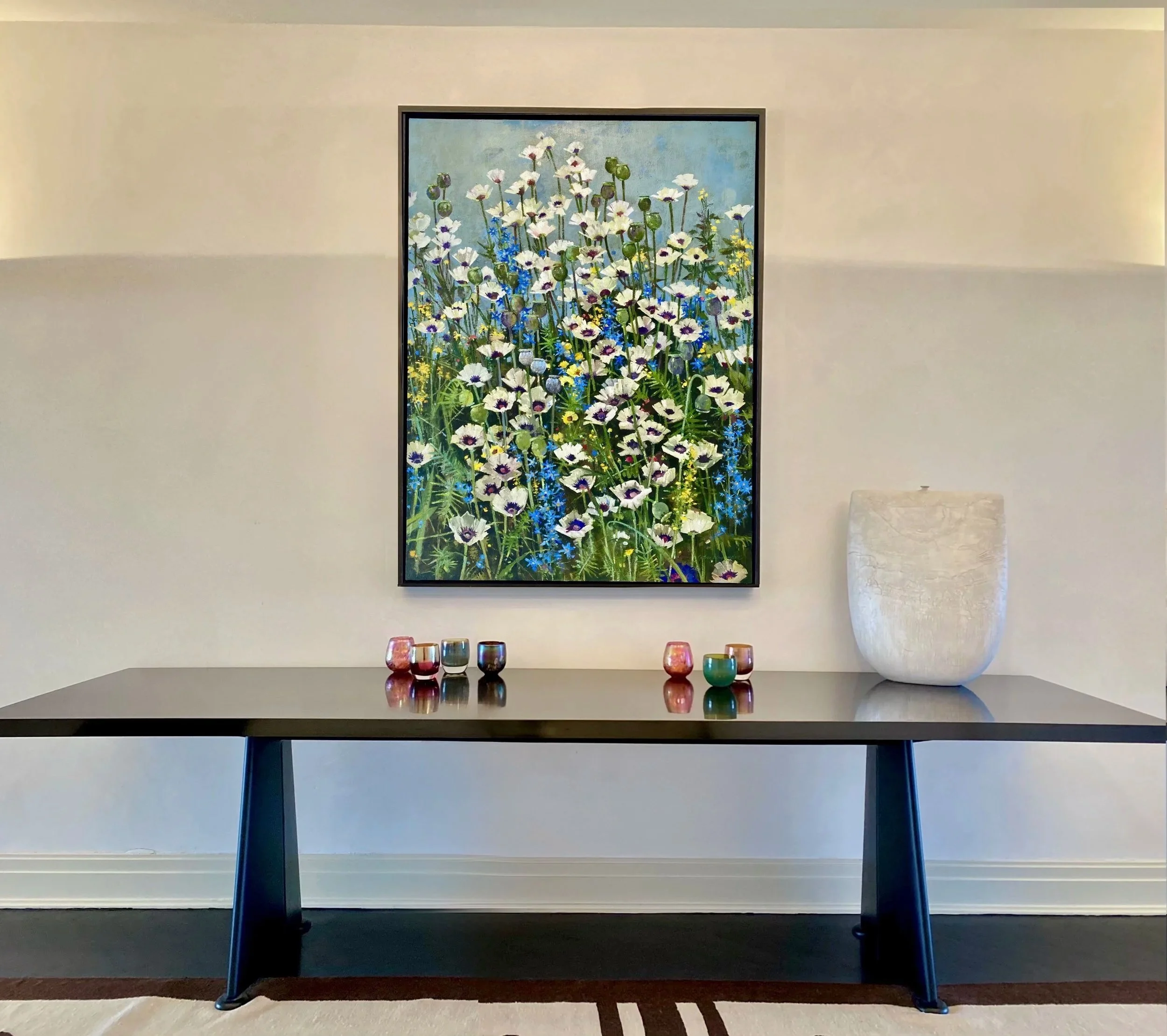 JOHN ALEXANDER, White Poppies In Blue, 2021