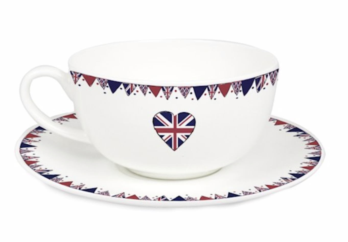 Picture source: https://www.specialmoment.co.uk/union-jack-bunting-teacup-and-saucer.aspx - where this cup and saucer set is available for £10.99