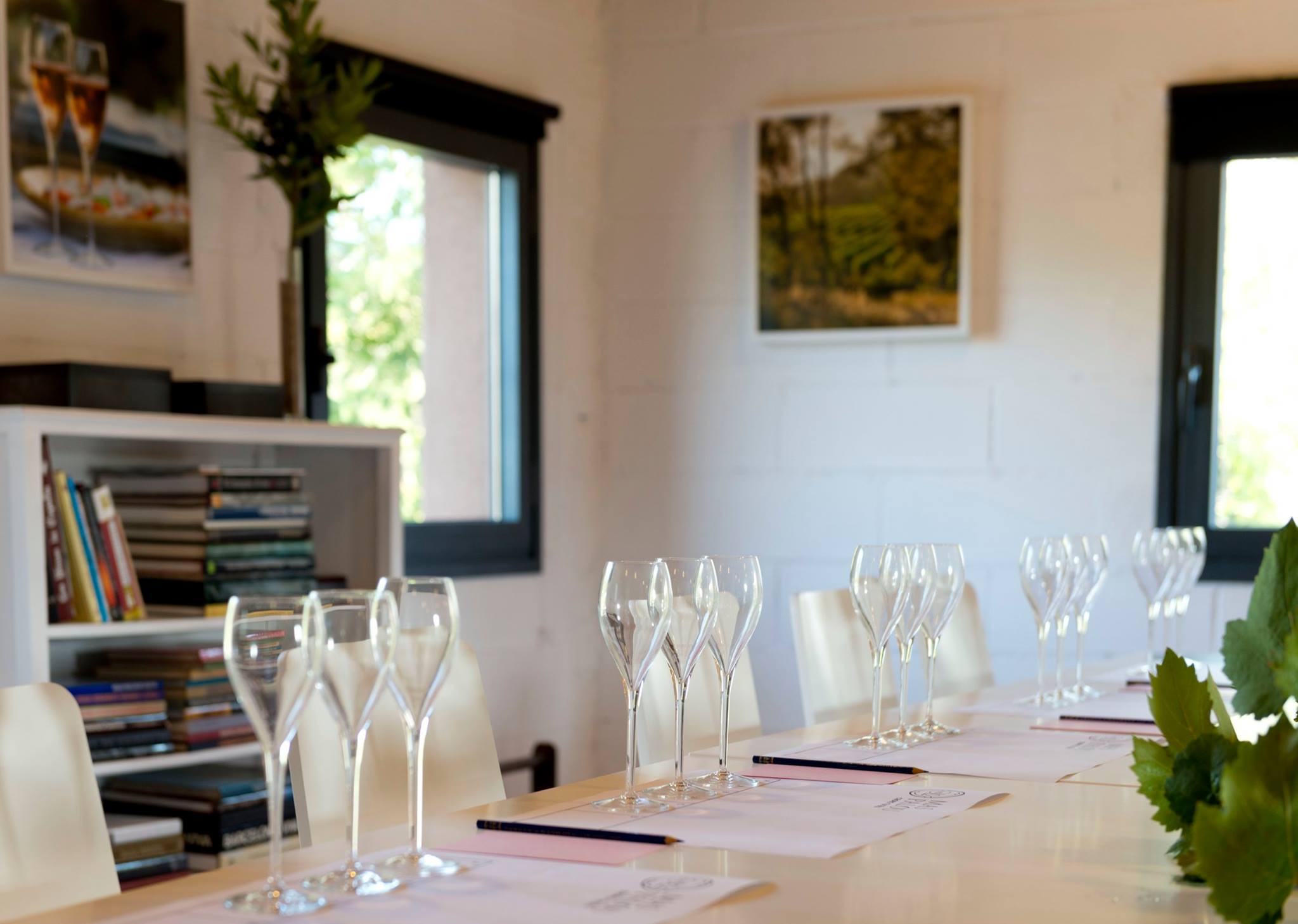 Cava glasses on the table