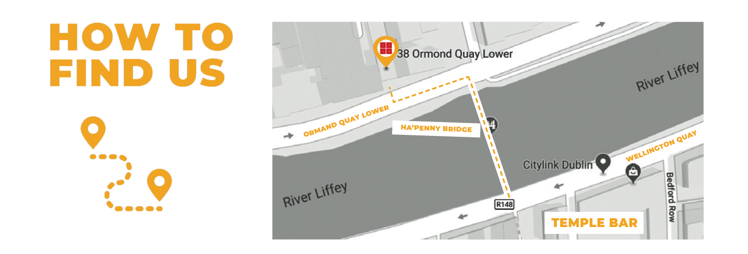 Coming over to North City from Temple Bar? Here’s how to find us!