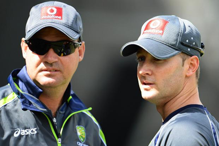 Coach Mickey Arthur and captain Michael Clarke