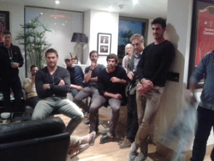 The boys at my apartment in Liverpool