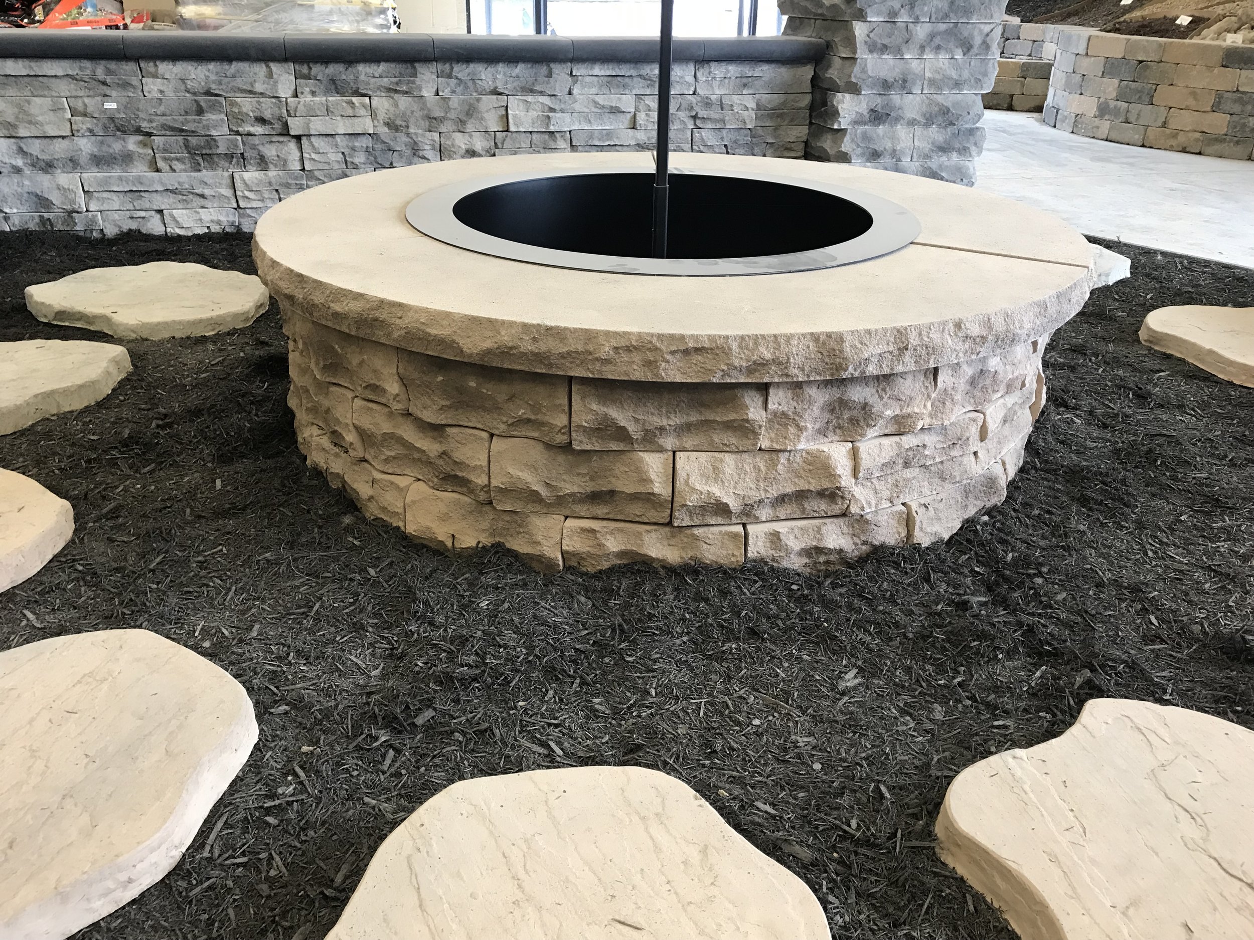 Laurel Wall Firepit - Brownstone 