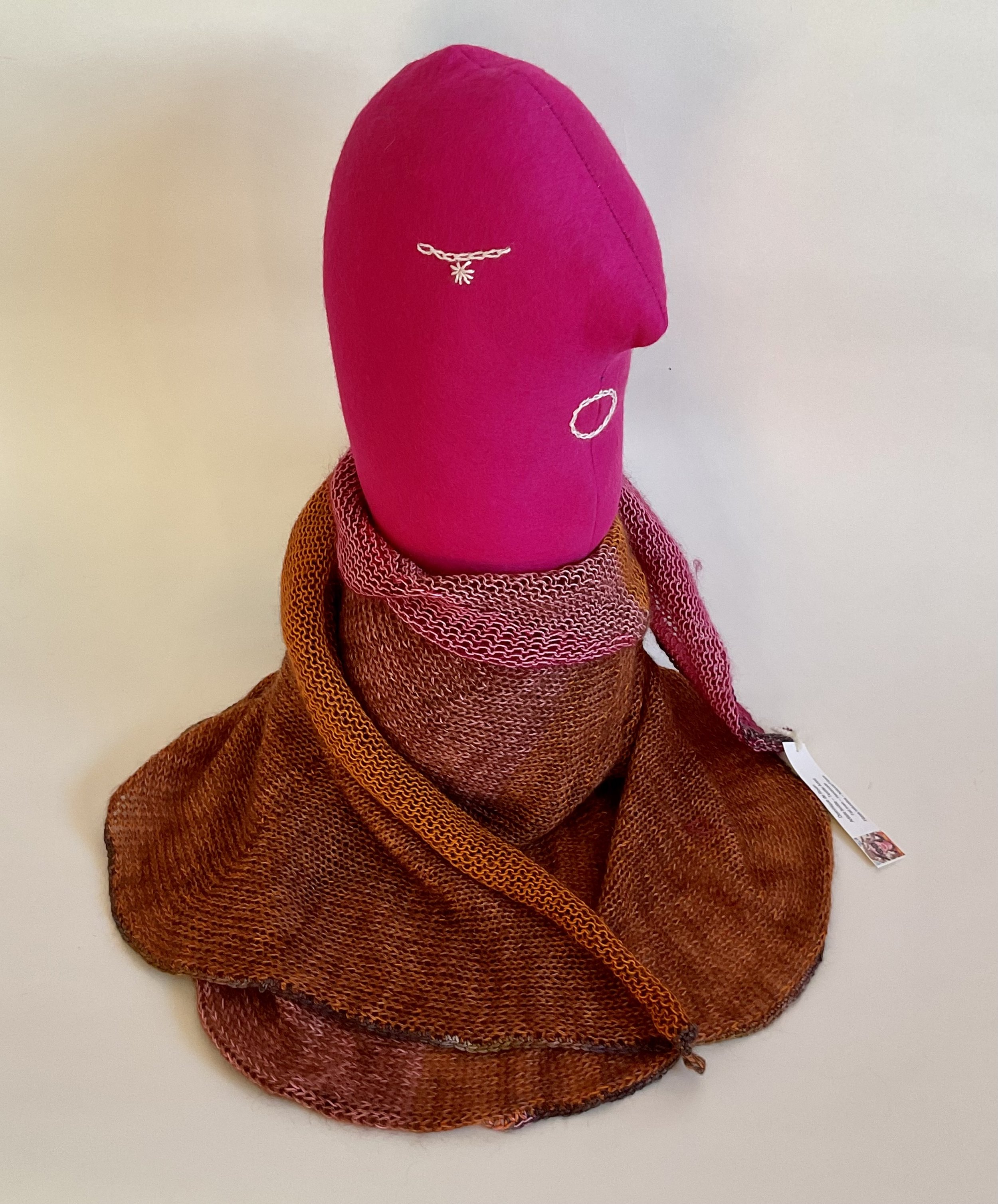 Shawl - Rust and pink
