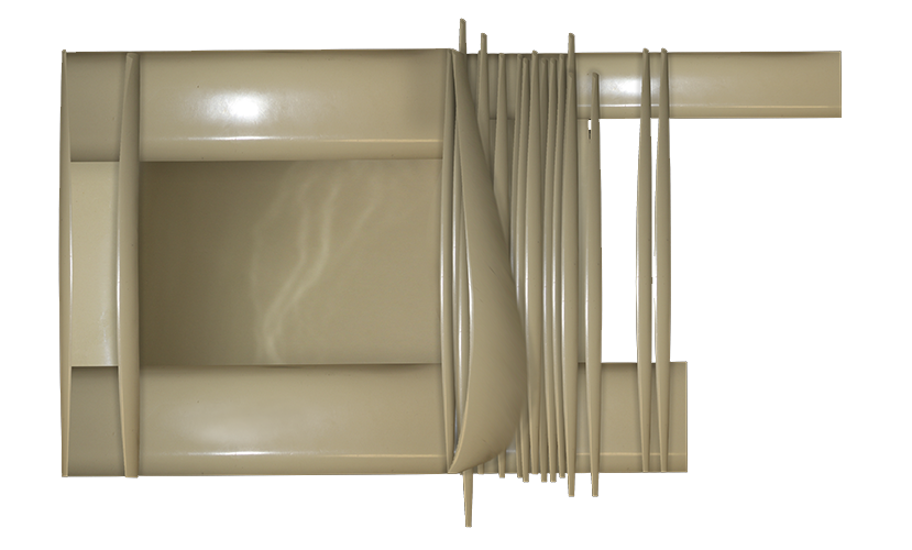 Struttura sospesa t - simulazione di bidimensionalità. 2004 Cm 40x80, plastica. (Dimensioni della stampa digitale da definire), tiratura limitata..png