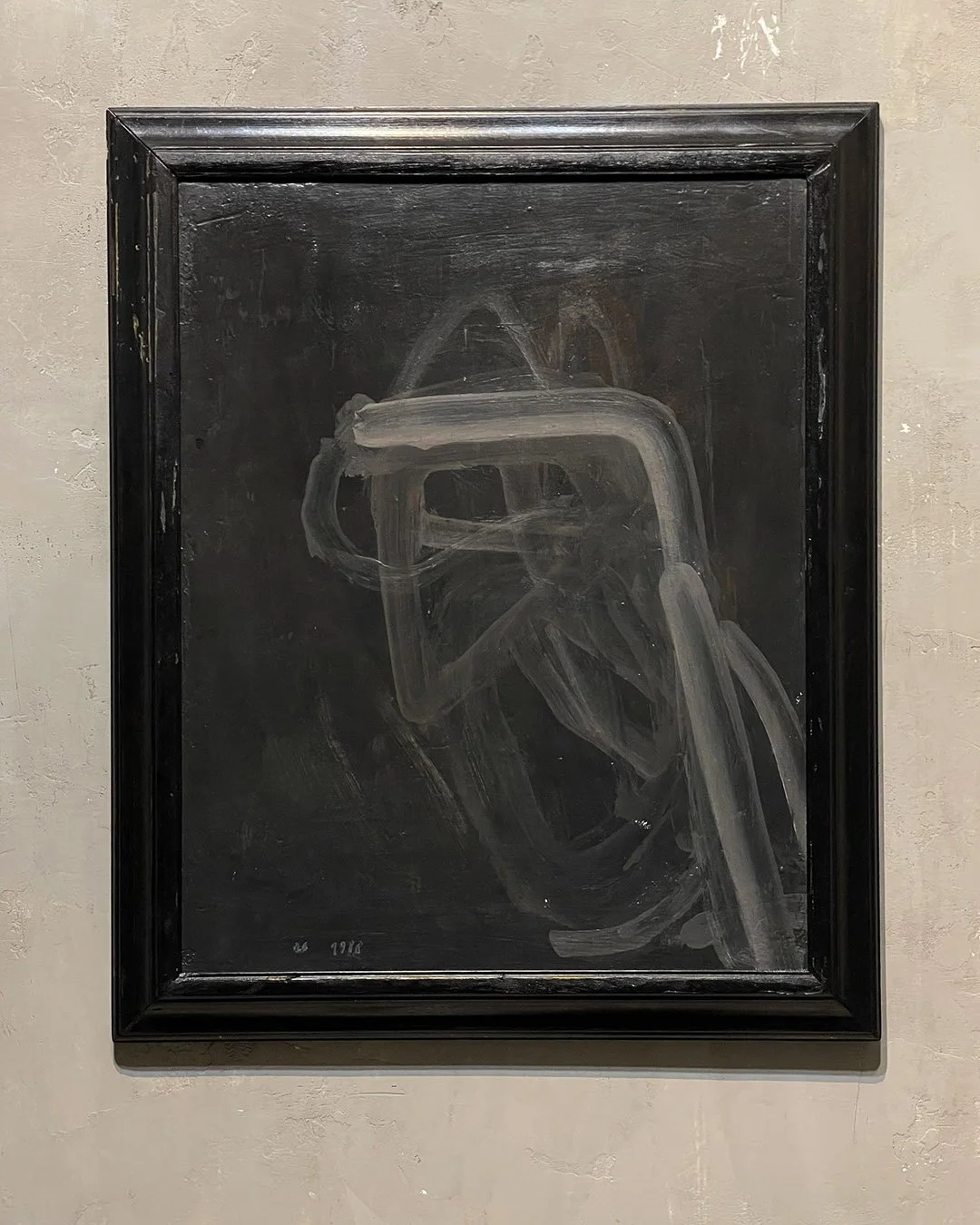 uomo di un periodo precedente che pensa a qualcosa che non esiste ancora, Virgilio Rospigliosi, 1988, 50x40, tempera su legno 2.jpg