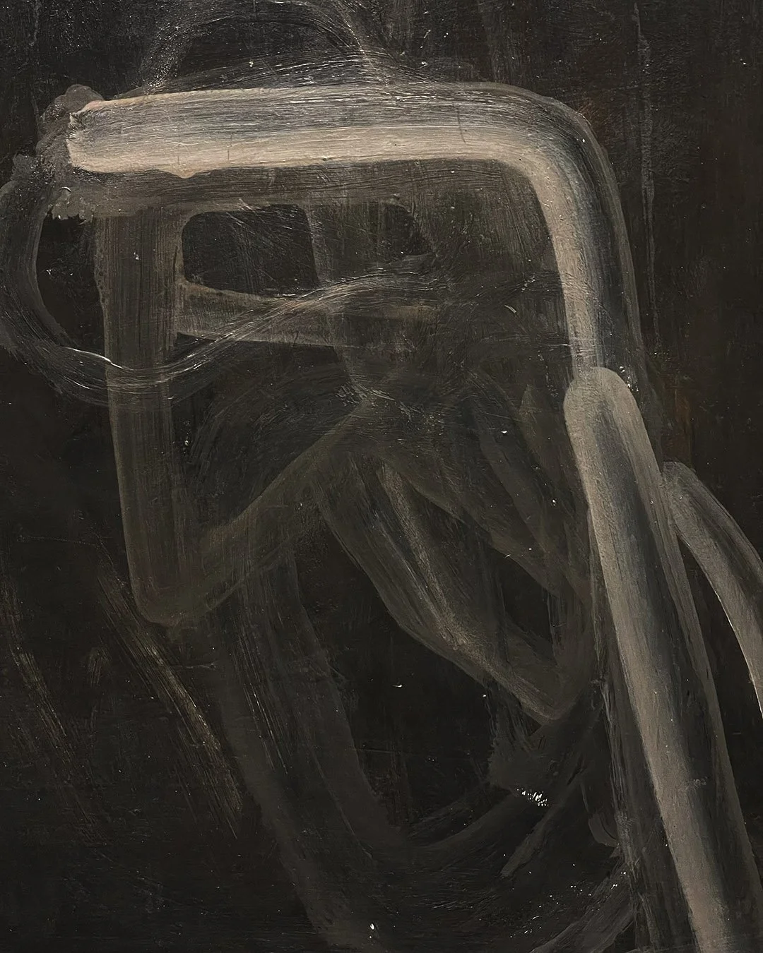 uomo di un periodo precedente che pensa a qualcosa che non esiste ancora, Virgilio Rospigliosi, 1988, 50x40, tempera su legno 1.jpg