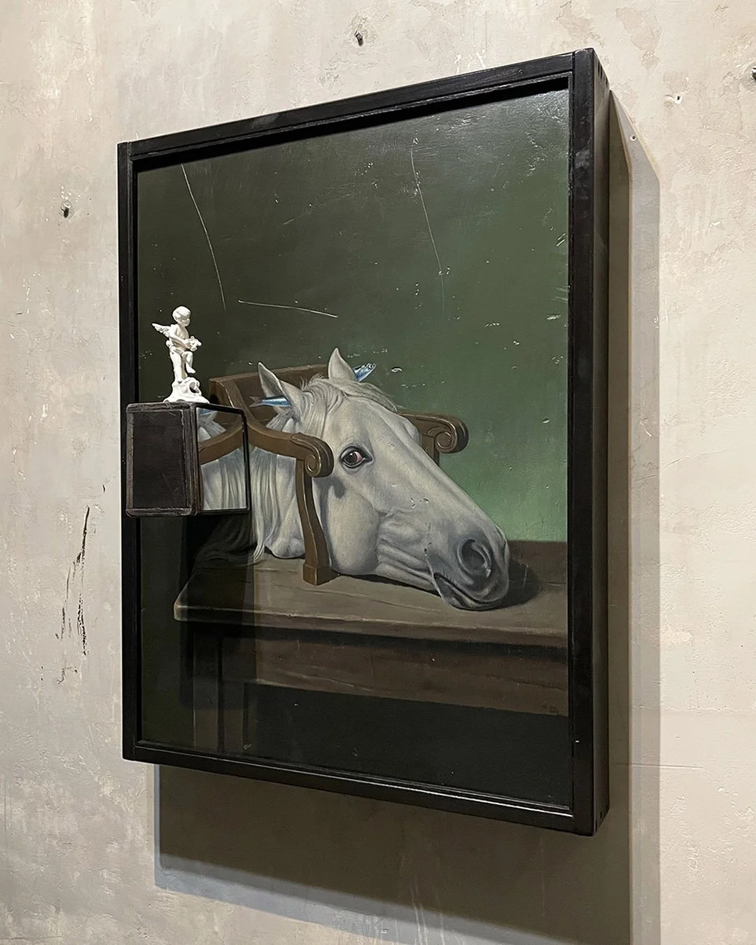 Virgilio Rospigliosi 2004-2026, mimesi reale. cm 80x60, acrilico su legno porcellana specchi 1a.jpg