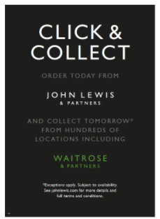Original Click & Collect message which needed to be updated