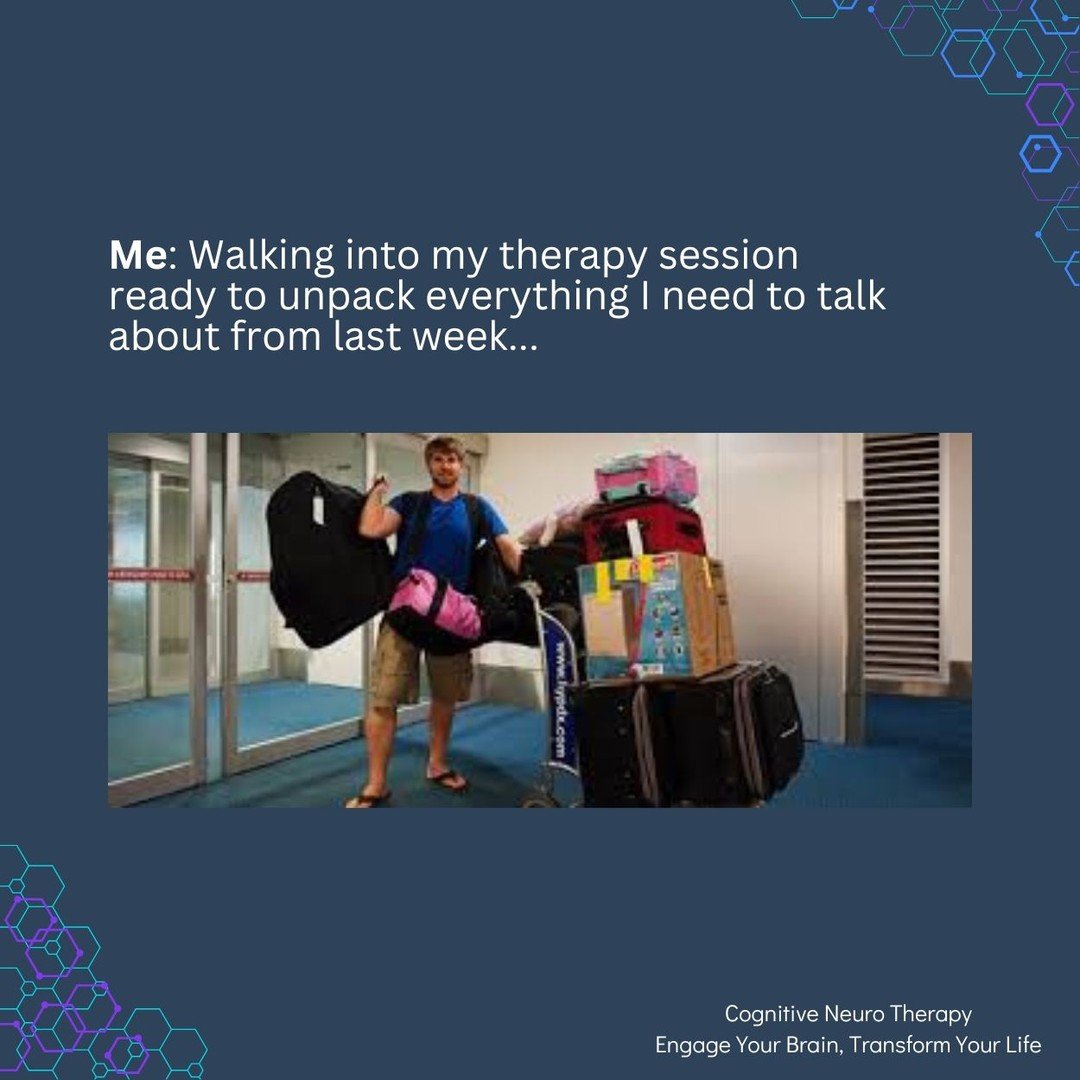 How much baggage are you carrying around? I wonder how it would feel to unpack some of it... #CNT #CognitiveNeuroTherapy