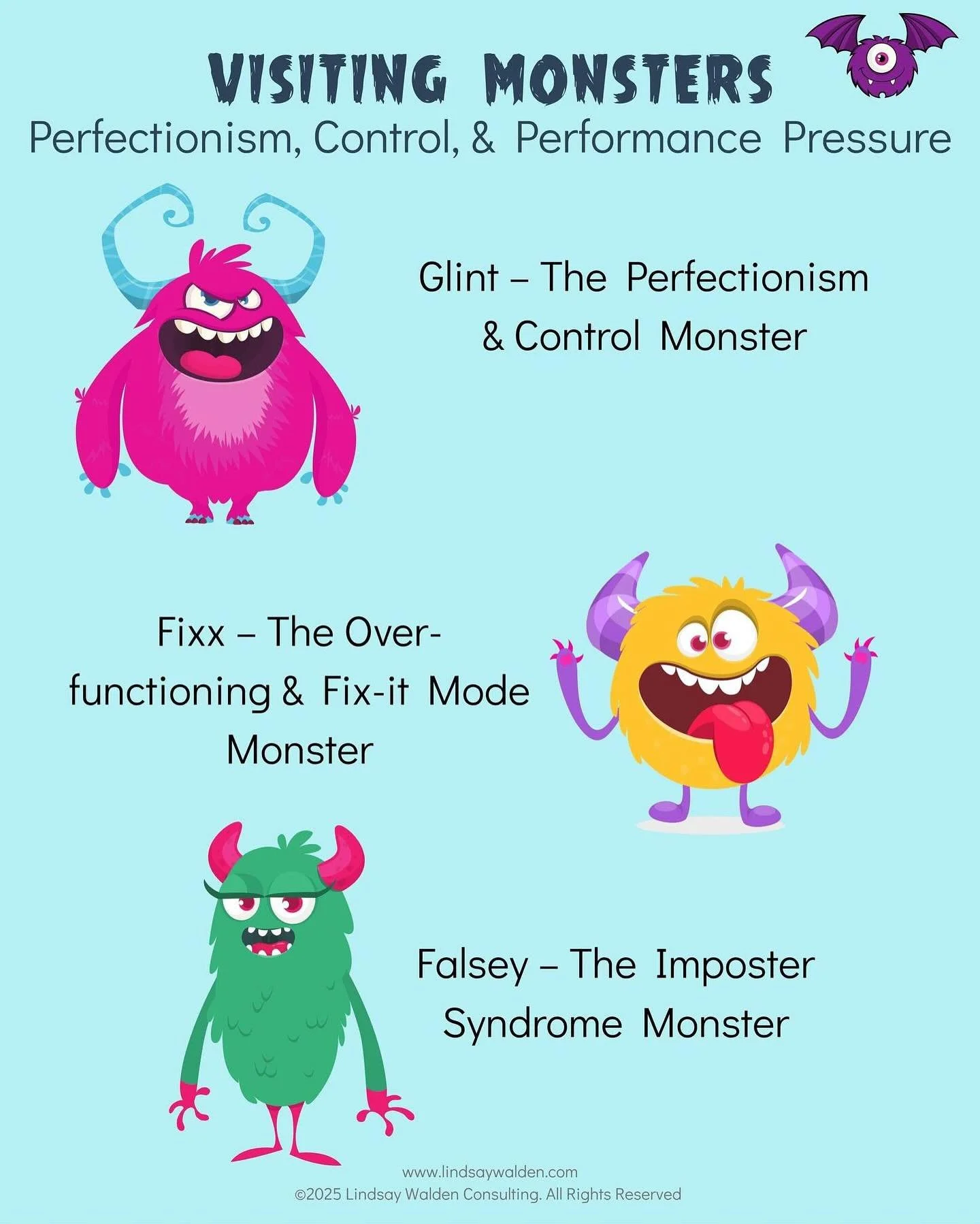 Meet Your Monsters, Master Your Mind!

🎯 When Doing More Still Does Not Feel Like Enough

This group of Visiting Monsters forms around internal pressure. They convince you that control, perfection, and constant productivity are the only ways to stay