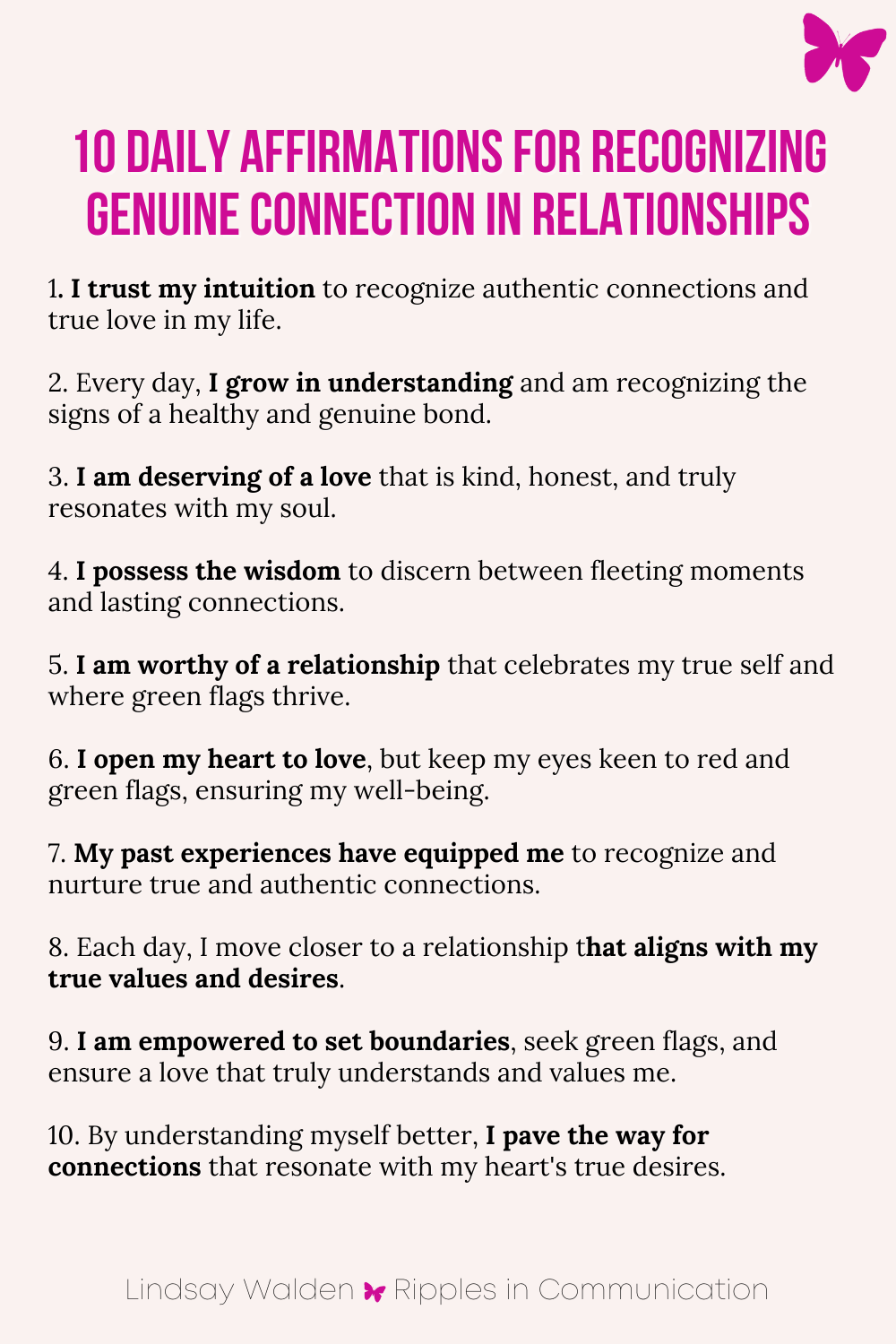 5 Ways to Recognize Genuine Connection in Relationships — Lindsay Walden