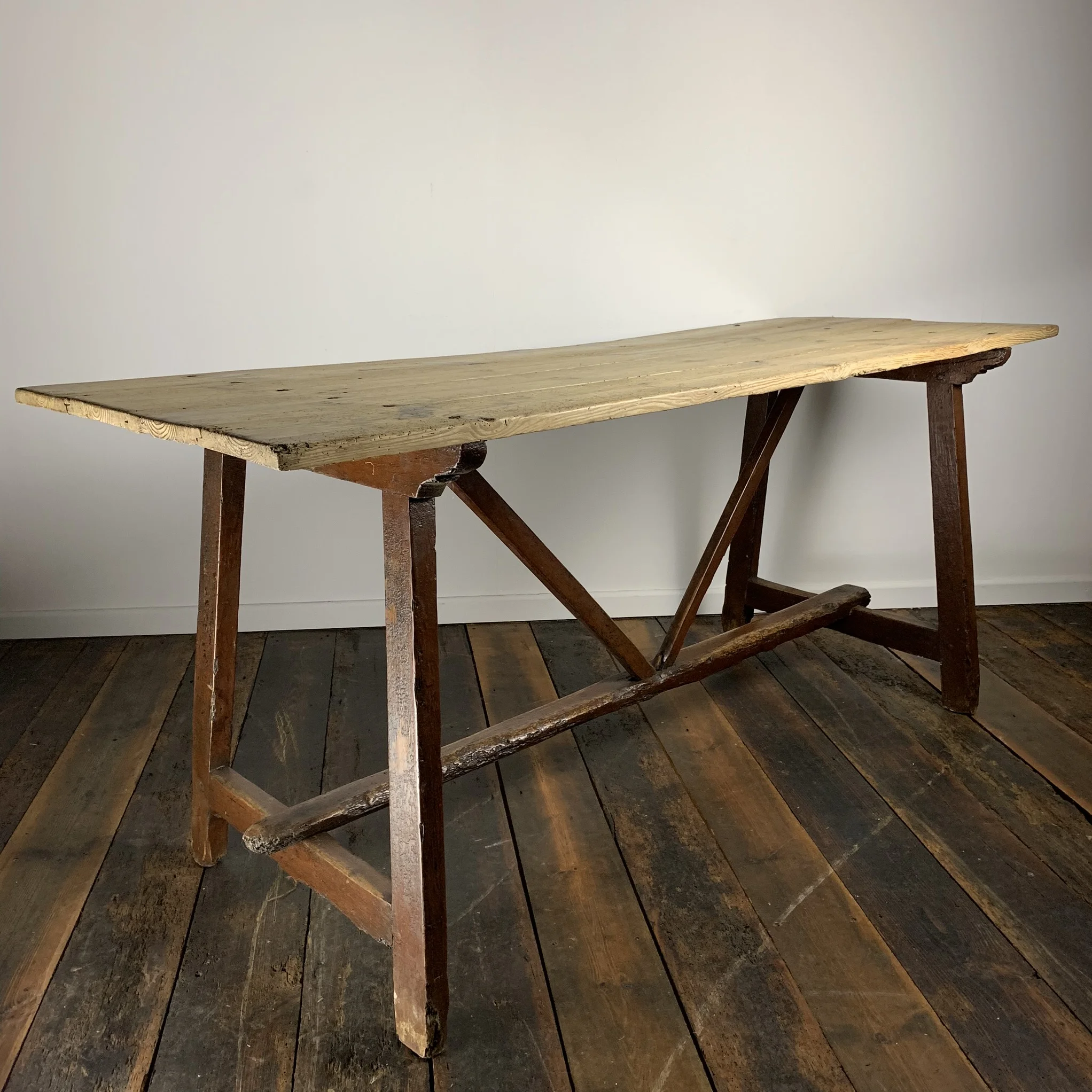 period pub table with scrub top